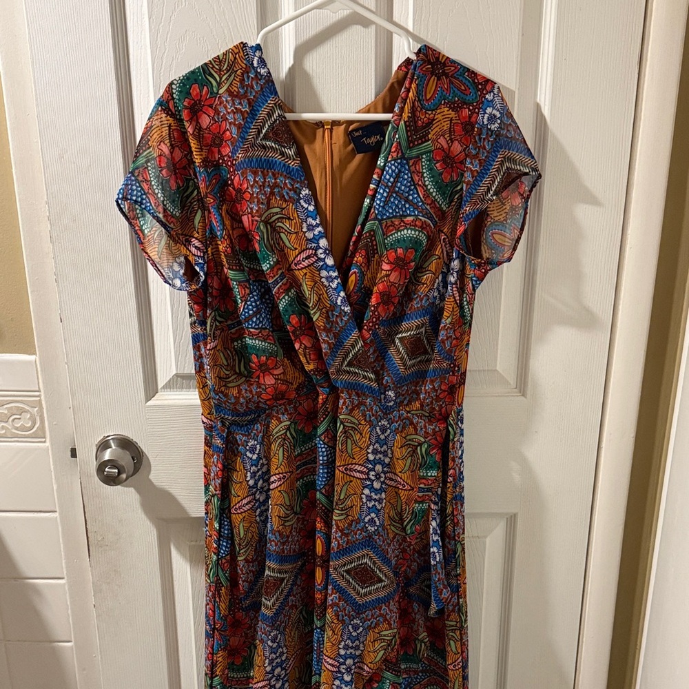 Just...Taylor Vibrant Floral and Geometric Maxi Dress